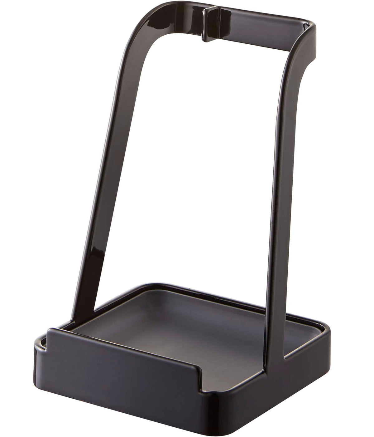Yamazaki Tower Ladle and Pot Lid Stand, Steel Rest for a Ladle, Chopsticks and Lid with Removable Tray, 10 x 10 x 15 cm and 390 g, White or Black