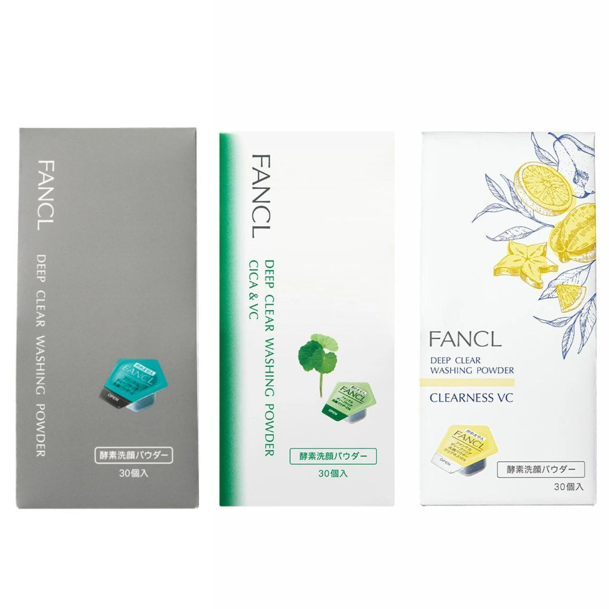 FANCL Deep Clear Washing-Powder — Three-Formula Comparison-Set
