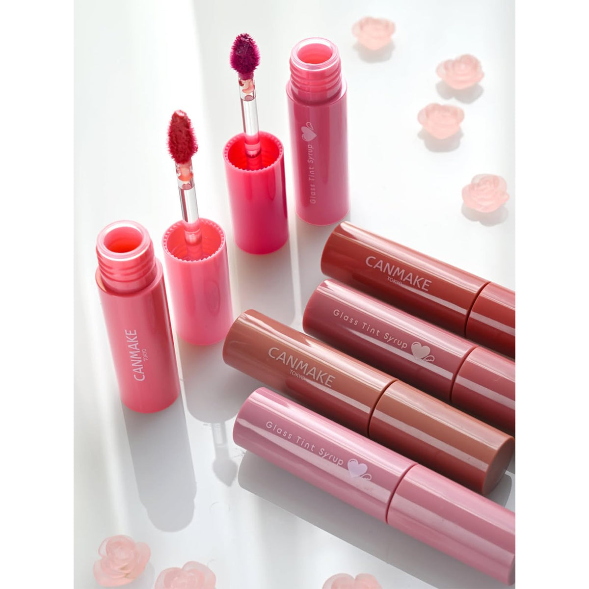 Canmake Glass Tint Syrup, Glossy Sheer Lip Tint with Tapered Tip, 3.1 g
