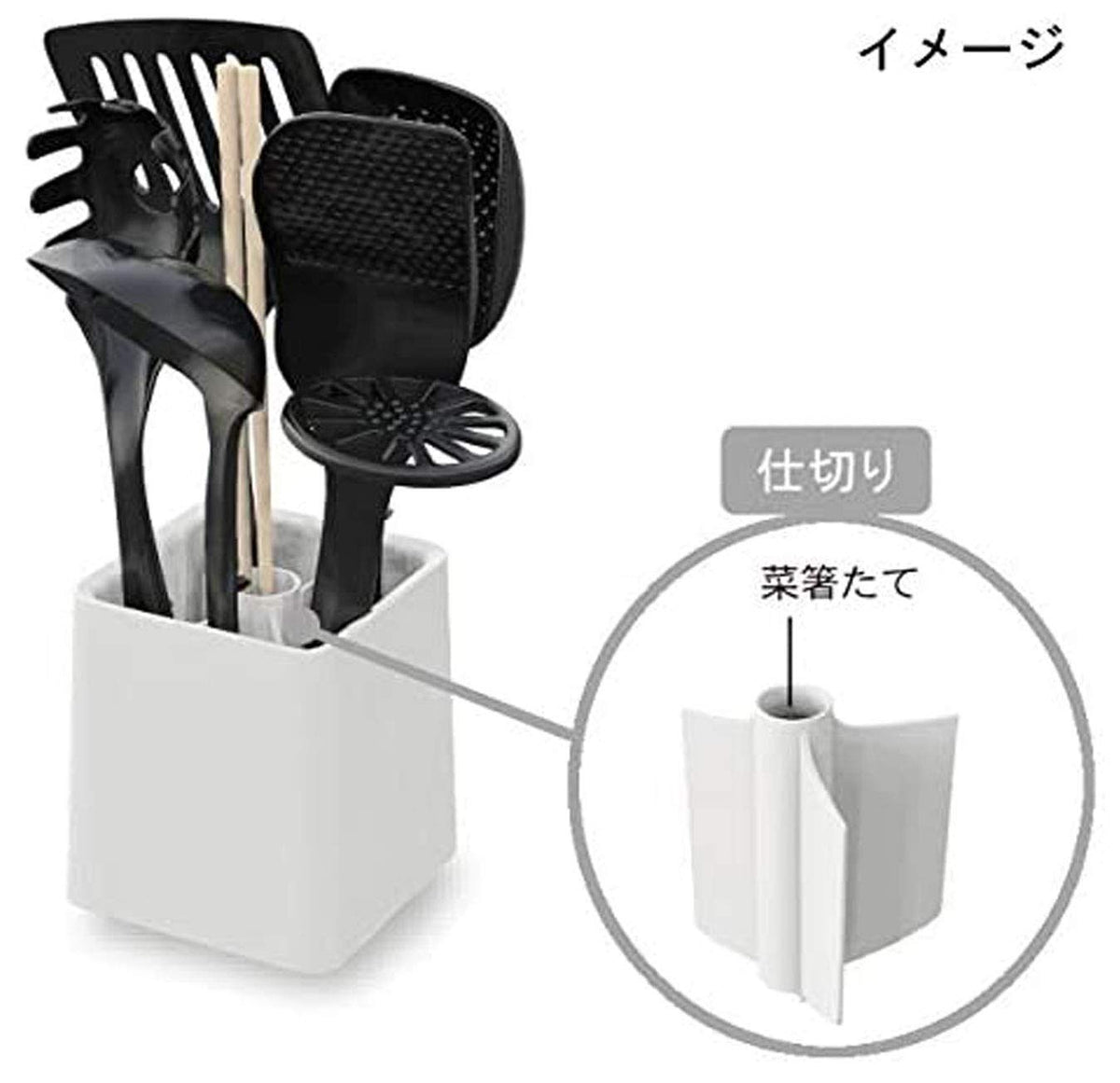 Kokubo Kitchen Tool Stand — Three-Compartment Chopstick-Slot