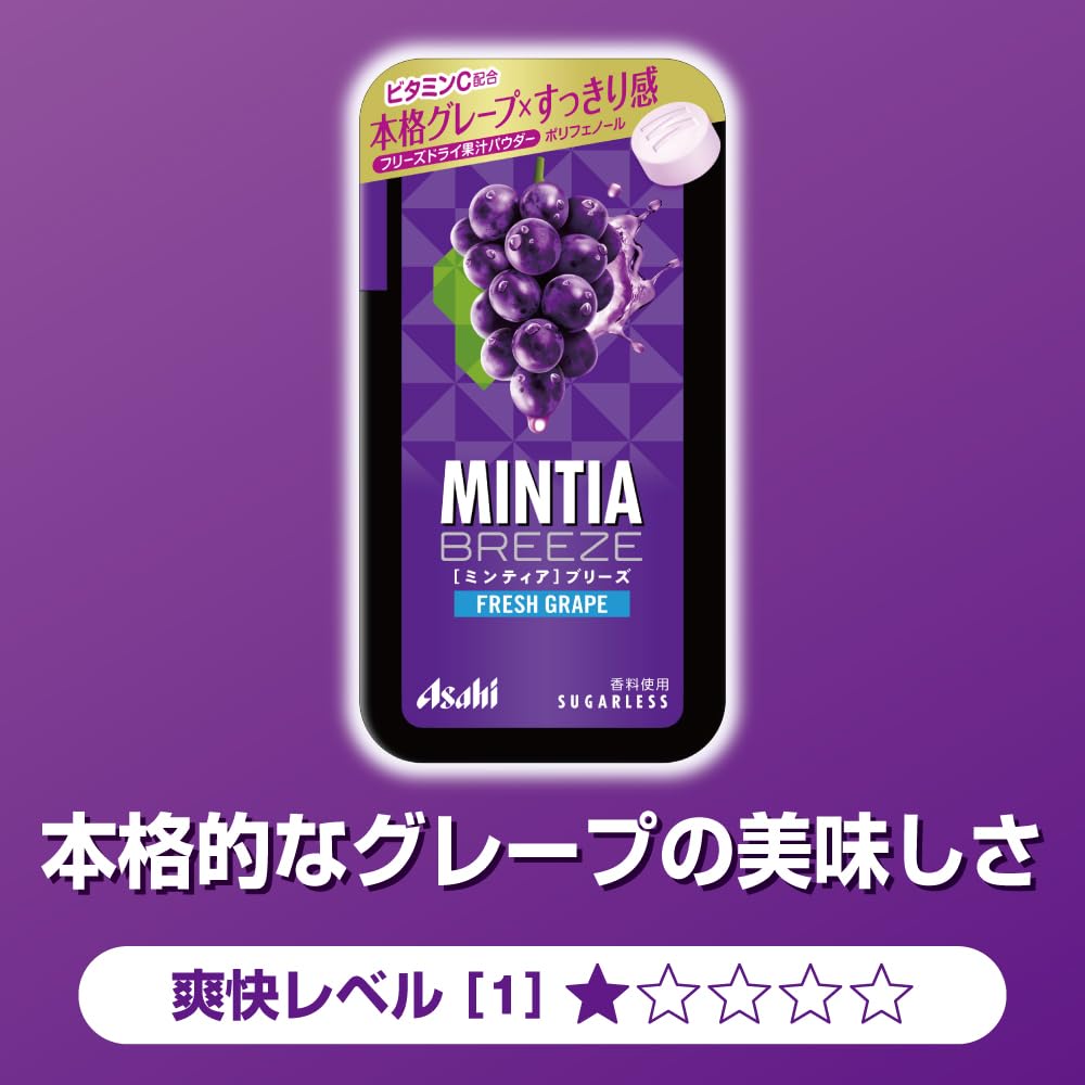 Mintia Breeze Fresh Grape Sugarless Tablets, 30 Tablets x 8 Cases