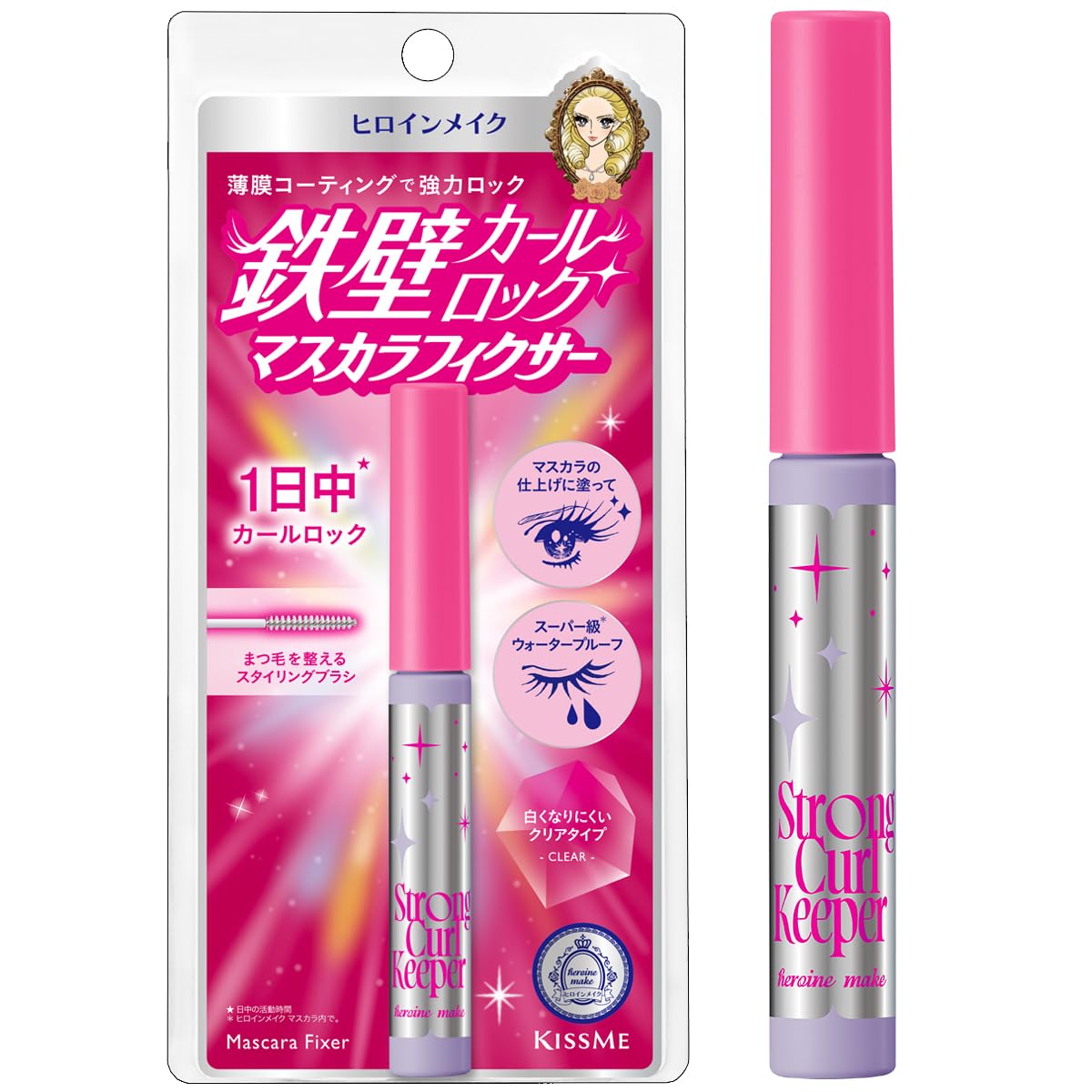 Strong Curl Keeper WP Mascara Fixer 01 Clear, Curl Lock Top Coat with Smudge Barrier Formula and Lash Styling Brush, 4 g