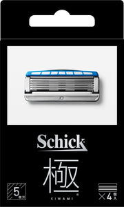Schick Kiwami 5-Blade Razor Refill Cartridges, 4 Count, Top Model with Shock-Absorbing Handle Technology, Men's Shaving