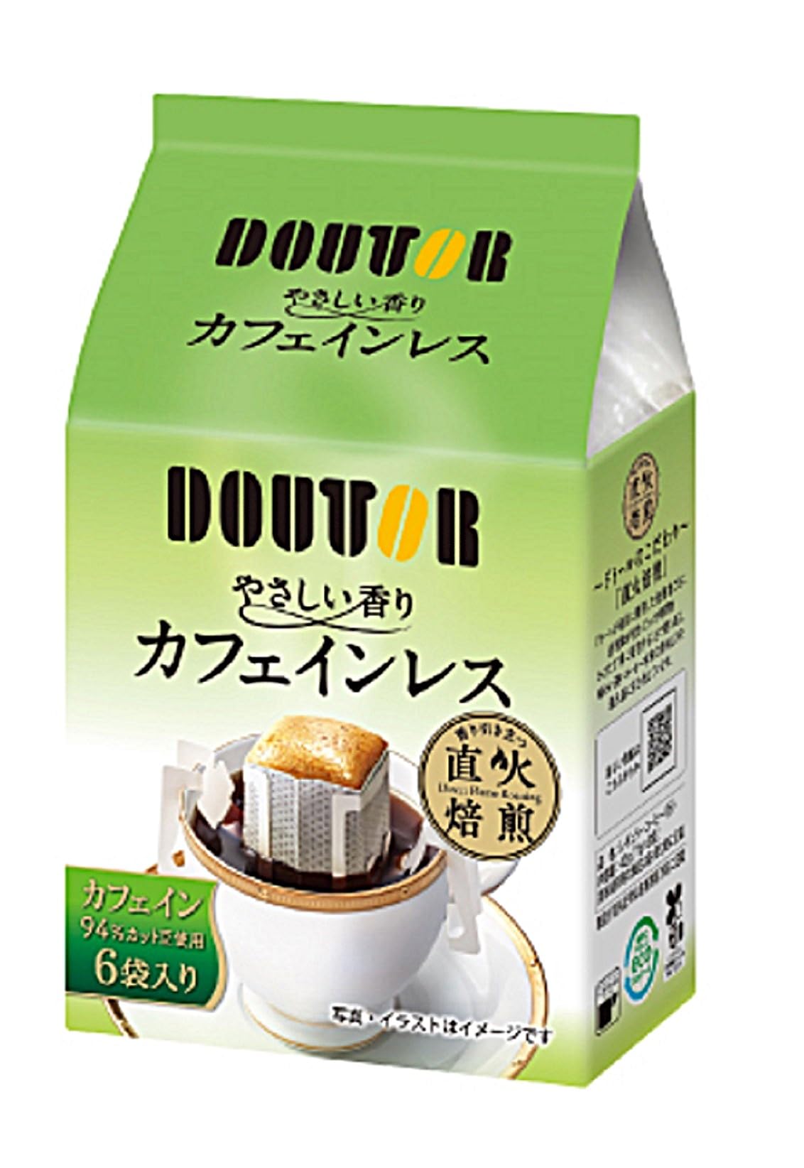 Doutor Coffee Drip Bags, 6 Bags Of 7 g, Rich And Deep Roasty Blend Or Gentle Aroma Caffeine-Less, Direct Flame Roasted