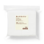 MUJI Cut Cotton, 180 Soft Long-Fibre Cotton Sheets for Skin Care, About 65 x 50 mm