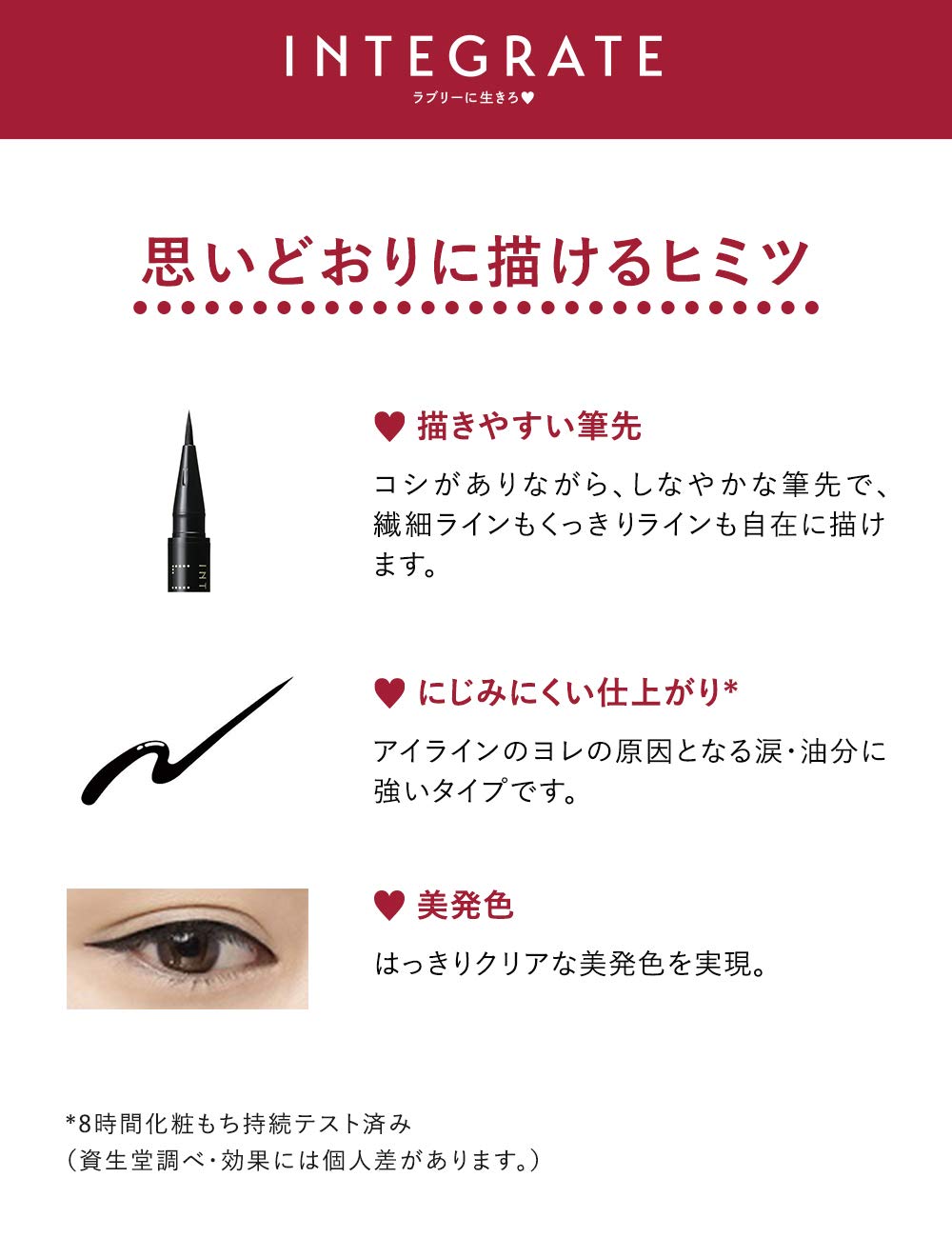Integrate Super Keep Liquid Eyeliner 0.5mL, Smudge-Resistant Brush Pen, Black BK999 or Brown BR690