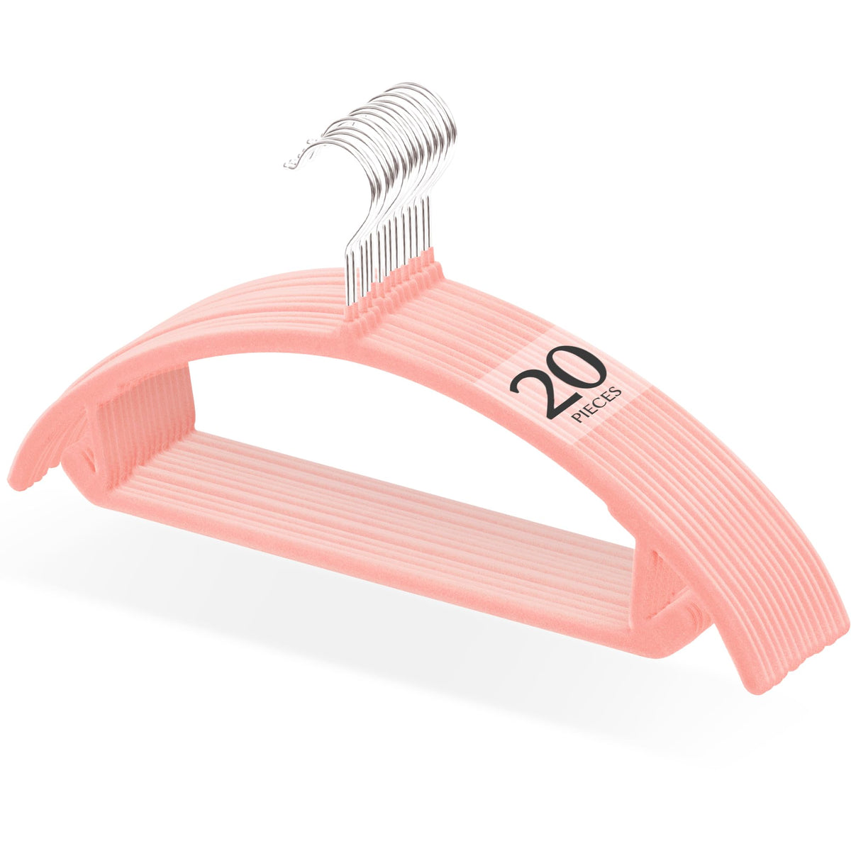 Titiroba Slim Non-Slip Clothes Hangers, 0.6 cm ABS Hangers with Fuzzy Surface and Rotating Hook, 44.5 x 20.5 cm, Ivory, Black, Grey, Beige or Salmon Pink, 20, 30 or 50 Pieces