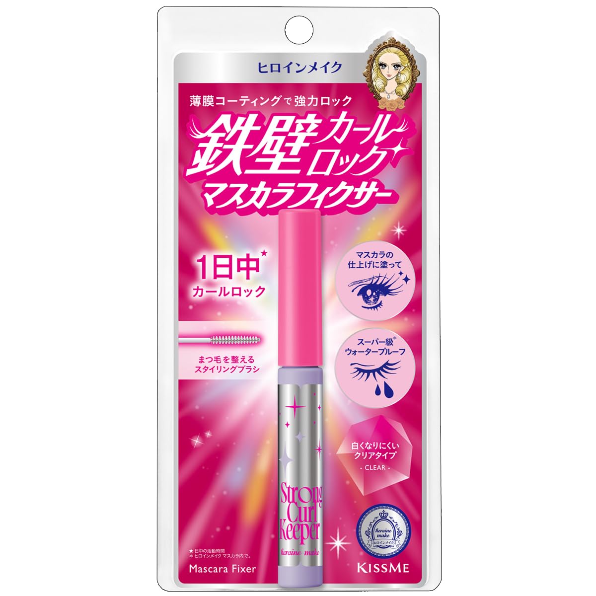 Strong Curl Keeper WP Mascara Fixer 01 Clear, Curl Lock Top Coat with Smudge Barrier Formula and Lash Styling Brush, 4 g