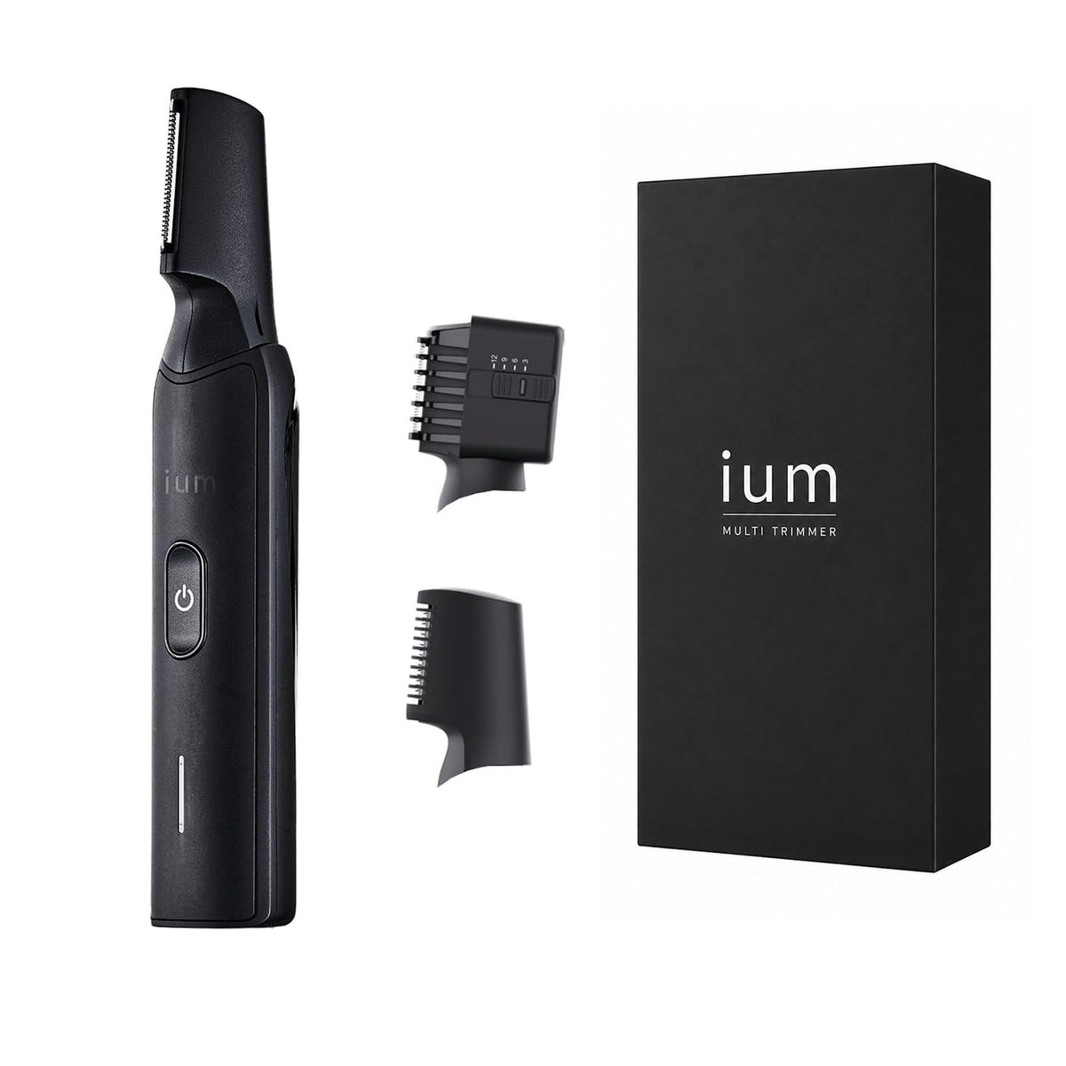 ium Multi Trimmer IUM-MT-K, Cordless IPX7 Waterproof Body and Hair Trimmer with 35 mm Wide Head, 4-Step 3 to 12 mm Attachment and USB Type-C Charging, Black