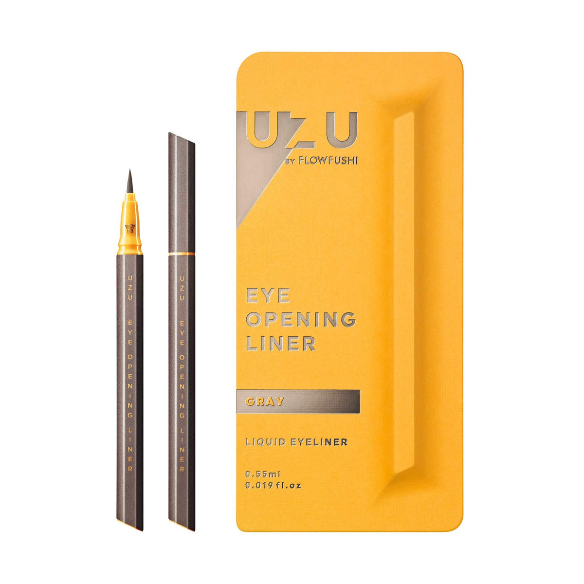 UZU by FLOWFUSHI Eye Opening Liner, Warm-Water Removable Liquid Eyeliner, Alcohol-Free and Dye-Free, 0.55 mL
