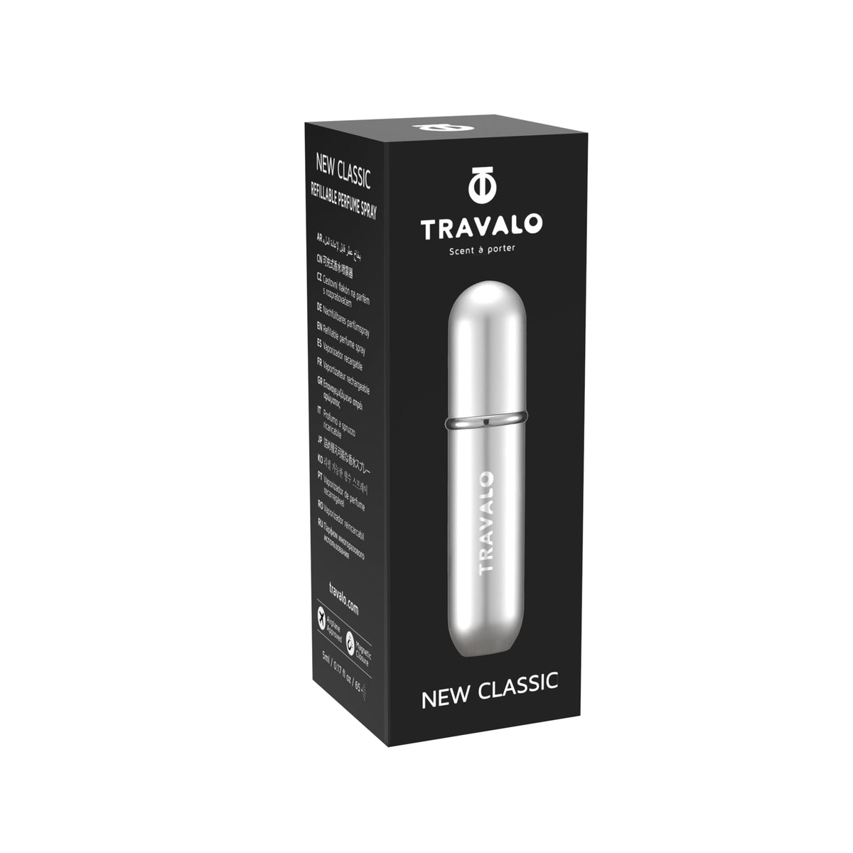 Travalo New Classic Perfume Atomizer, 5 mL Refillable Travel Fragrance Bottle with Direct Charge, Silver, Gold or Pink