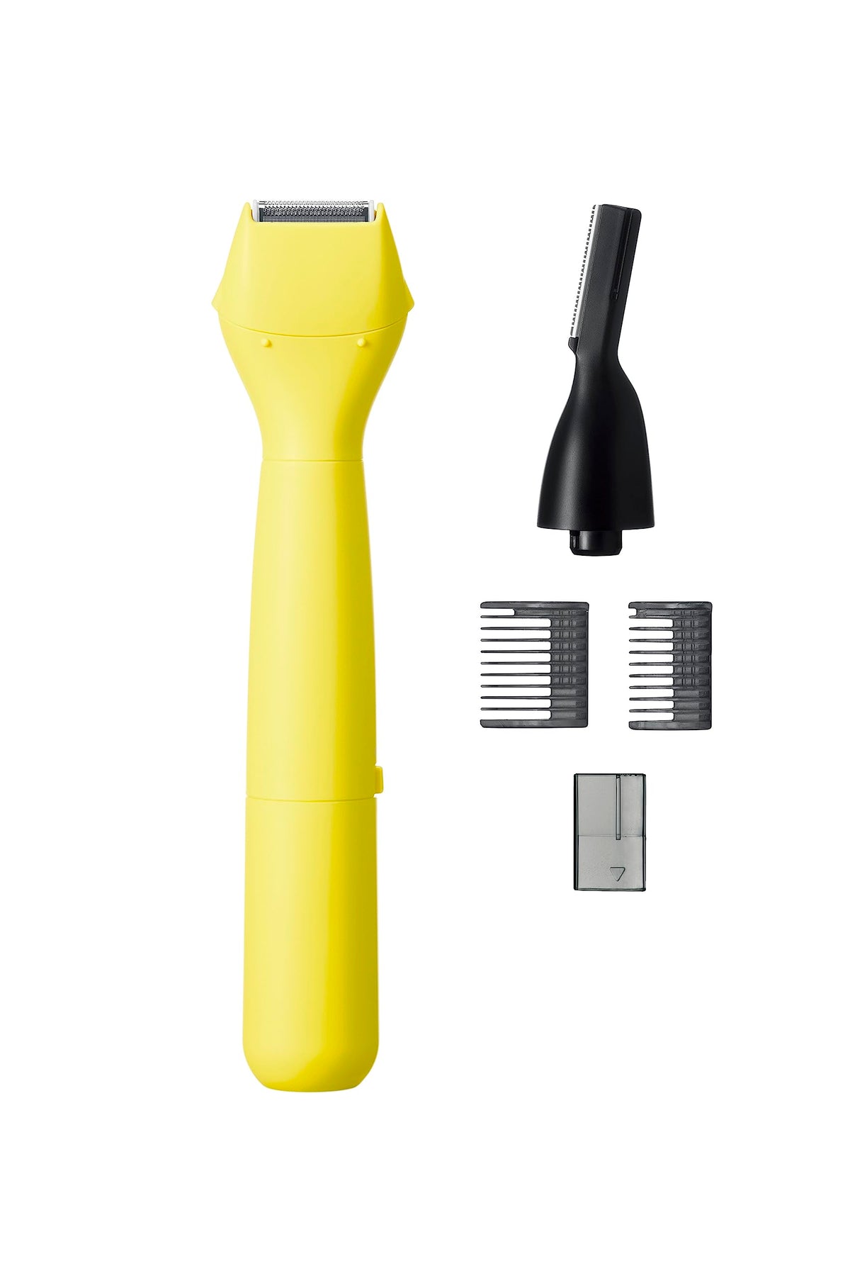 Panasonic First Multi Shaver ER-GZ50, Two-Head Waterproof Battery Shaver and Trimmer for Face, Brows and Body with Length Attachments, Black, Yellow or Blue