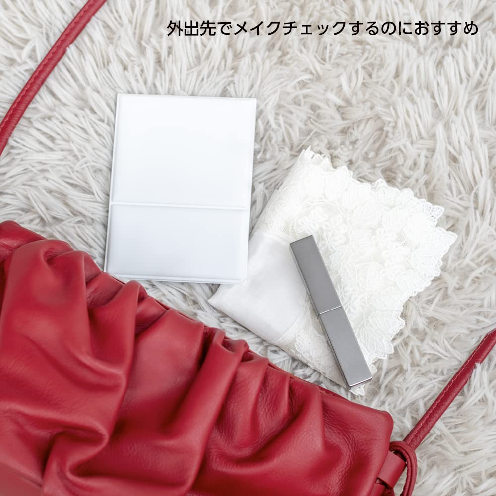Horiuchi Mirror Pro-Model Folding Standing Mirror, Frameless Lightweight Makeup Mirror in S, M, L and LL Sizes, White or Black, Made in Japan