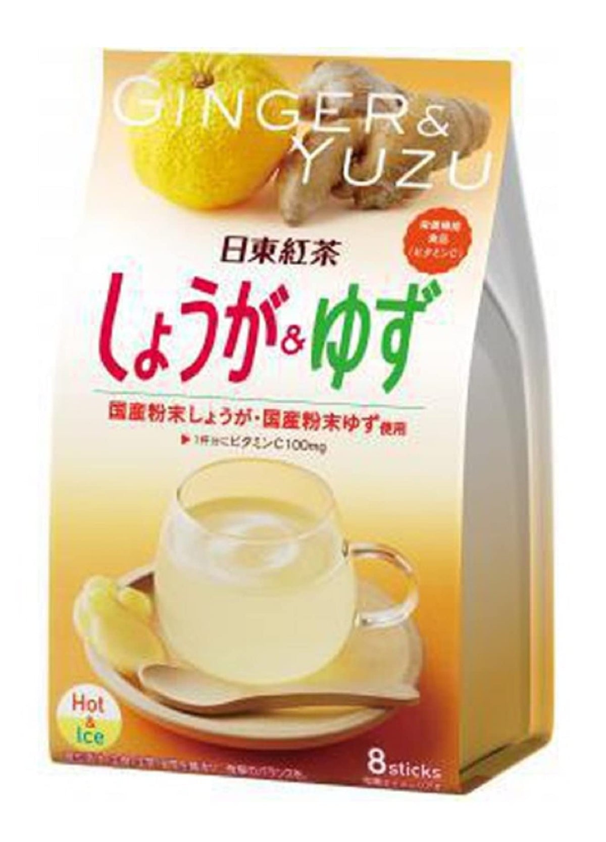 Nittoh Instant Fruit And Wellness Tea Sticks, 8 Sticks, Sangria-Style Fruit Tea, Ginger And Yuzu, Melty Peach Or Rose Hip