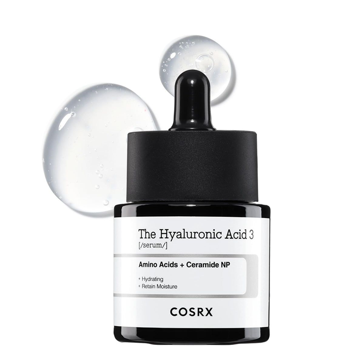 COSRX The Hyaluronic Acid 3 Serum, Low-Molecular Hyaluronic Acid Hydrating Serum with NMF and Ceramide, 20 mL