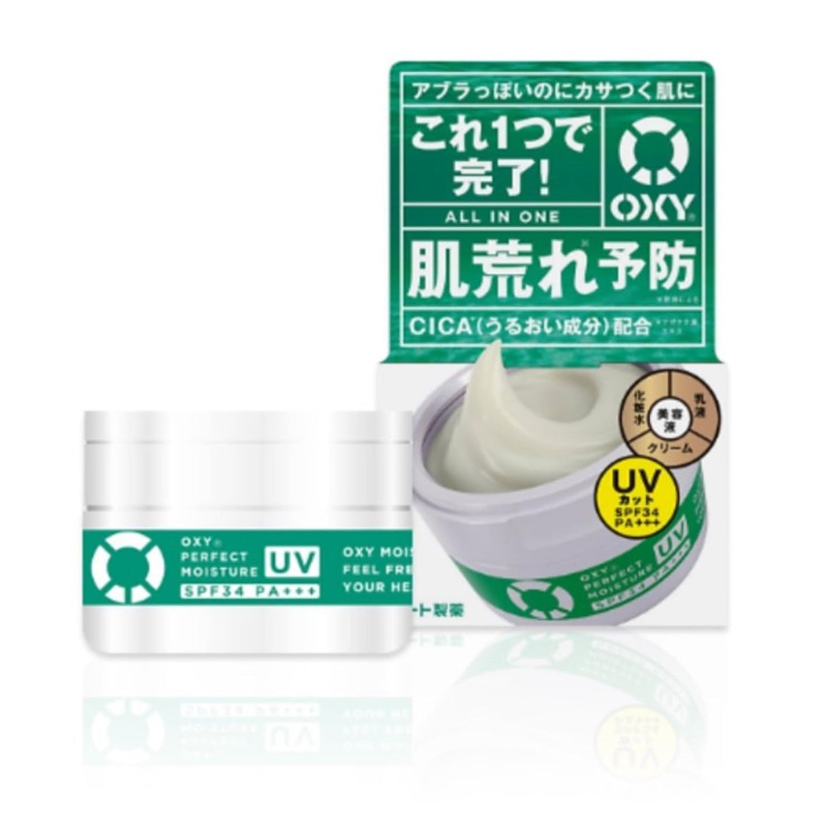 OXY Perfect Moisture UV, All-in-One Hydrating Gel with CICA and SPF34 PA+++ for Men, Relax Citrus Scent, 90 g Jar