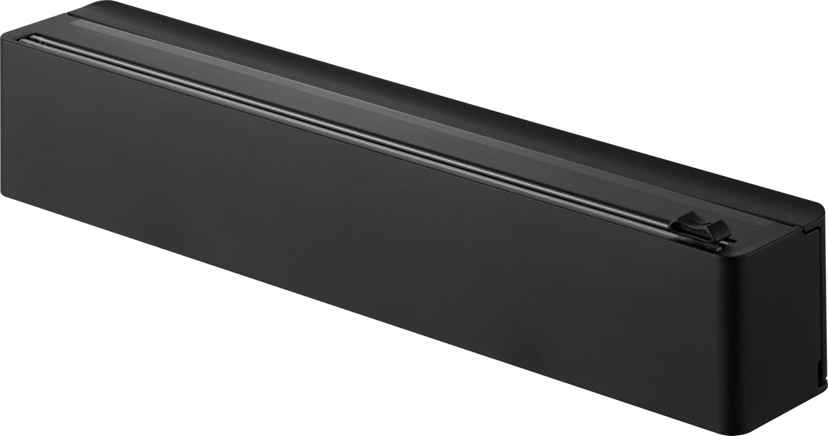 Yamazaki Tower Magnet Wrap Case with Slide Cutter, Holds Wrap or Foil Up to 31 cm Wide, 35.2 x 5.9 x 7 cm and 435 g, Black or White
