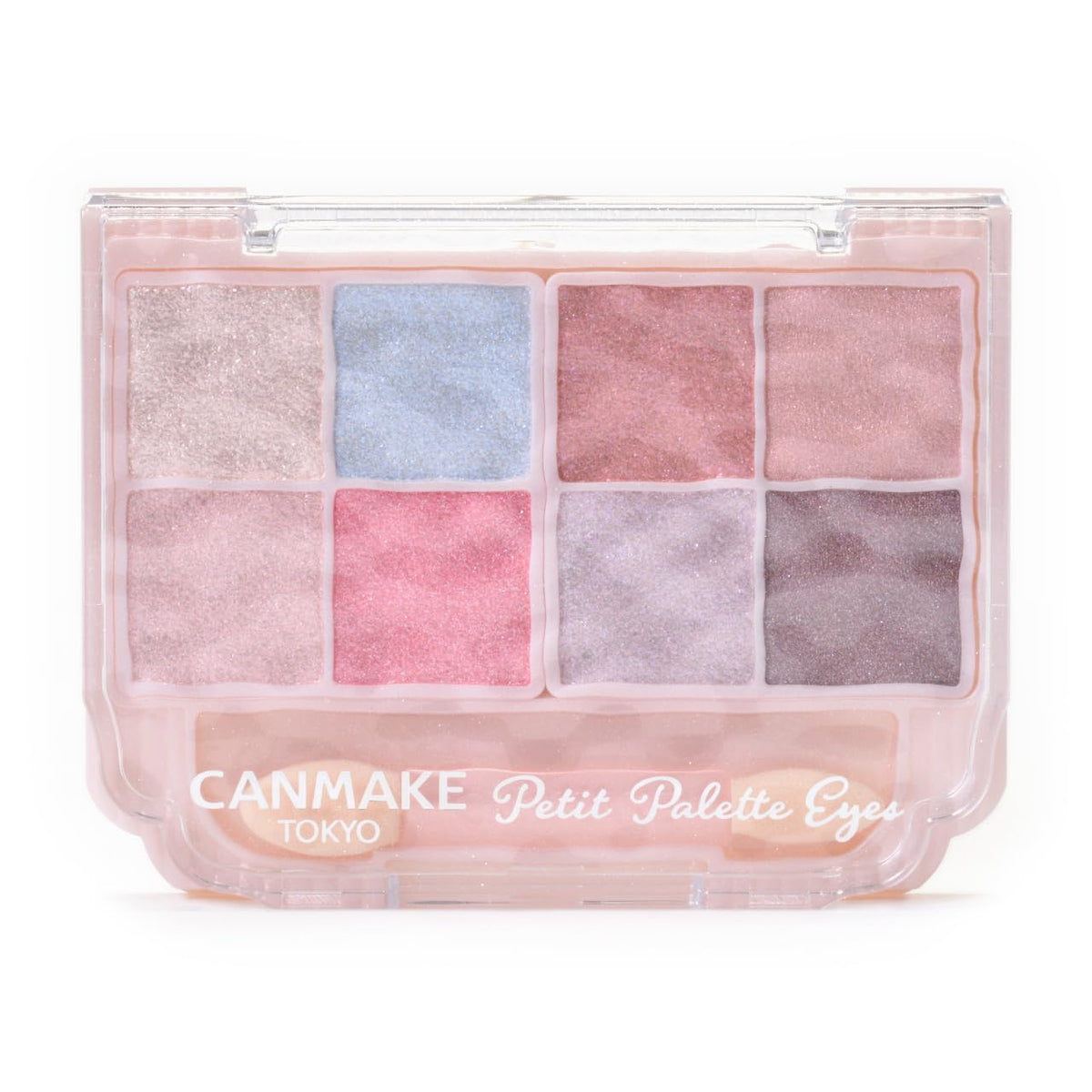 Canmake Petit Palette Eyes Sparkling Type, Eight-Colour Glitter Eyeshadow Palette with Double-Ended Tip