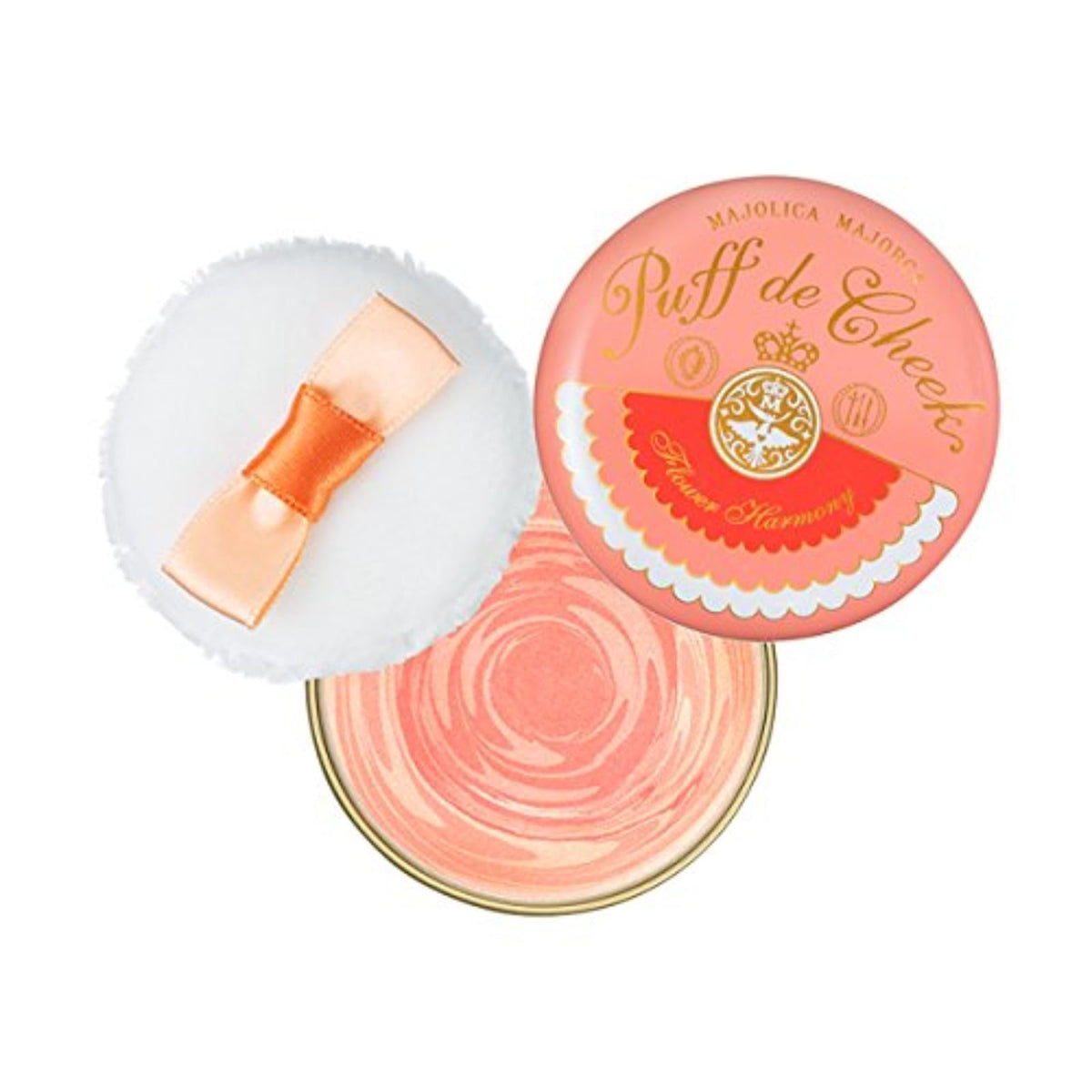 Majolica Majorca Puff de Cheek — Swirl Powder Blush With Soft Puff 5.8g