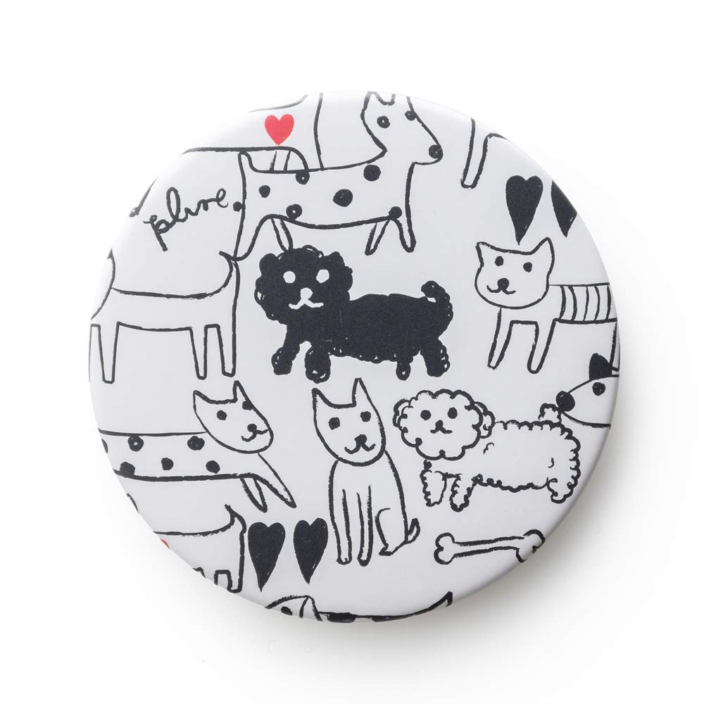 Horiuchi Mirror Plune Compact Hand Mirror, 75 mm Round Pocket Mirror with Patented Napure Colour-True Glass, Lead-Free, 33 g, Six Prints, Made in Japan