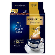 AGF Luxurious Coffee Shop Top-Grade Drip Bag Coffee, 14 Bags Of 8 g, Special Blend, Mocha Blend, Kilimanjaro Blend Or Caffeine-Less