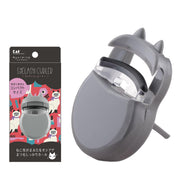 KAI Nyarming Compact Eyelash Curler with Cat Ears and Push-Up Lever, Grey Cat-Shaped Curler for Short Lashes