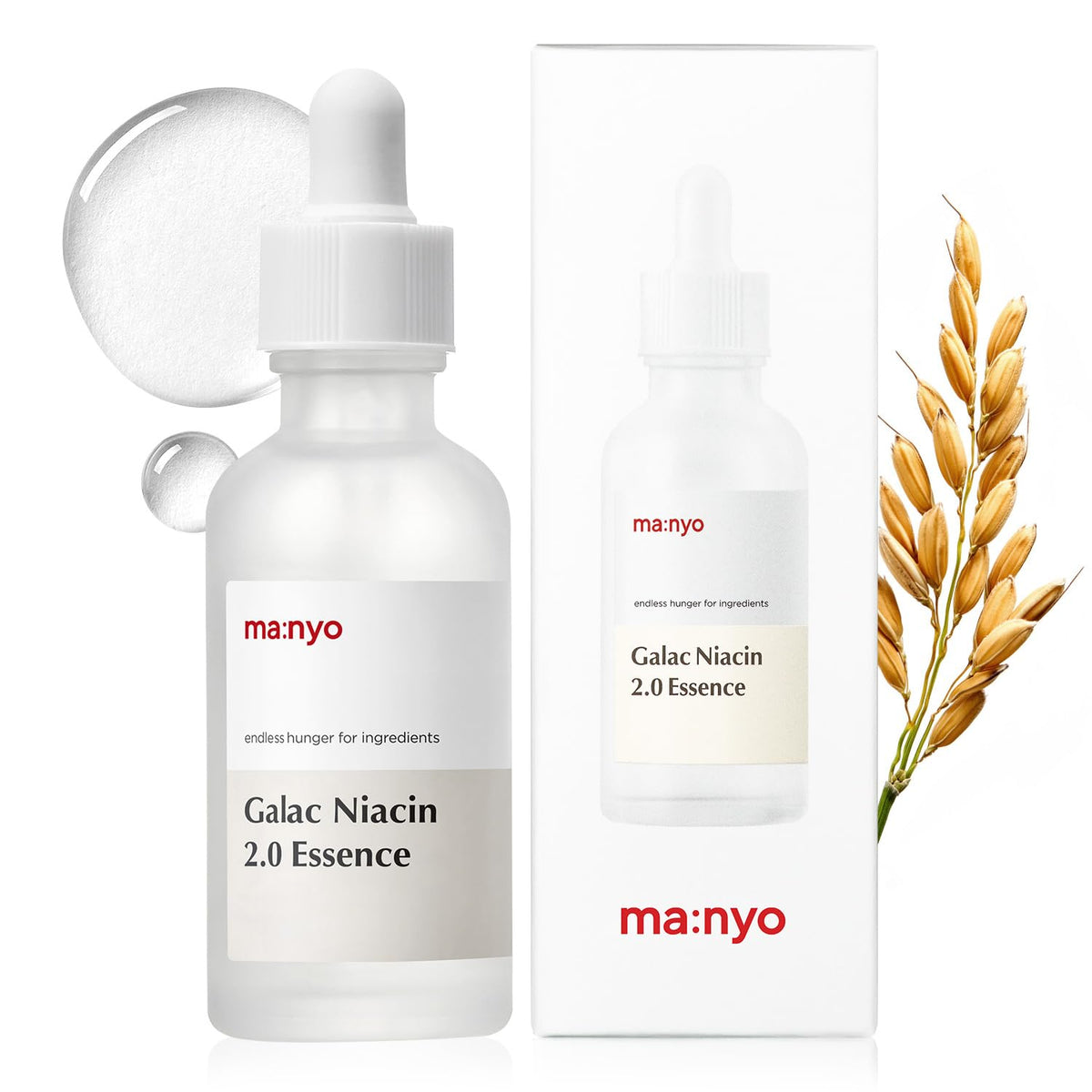 ma:nyo Galac Niacin 2.0 Essence, Galactomyces and Niacinamide Tone-Up Essence for Texture and Pore Care, 50 mL