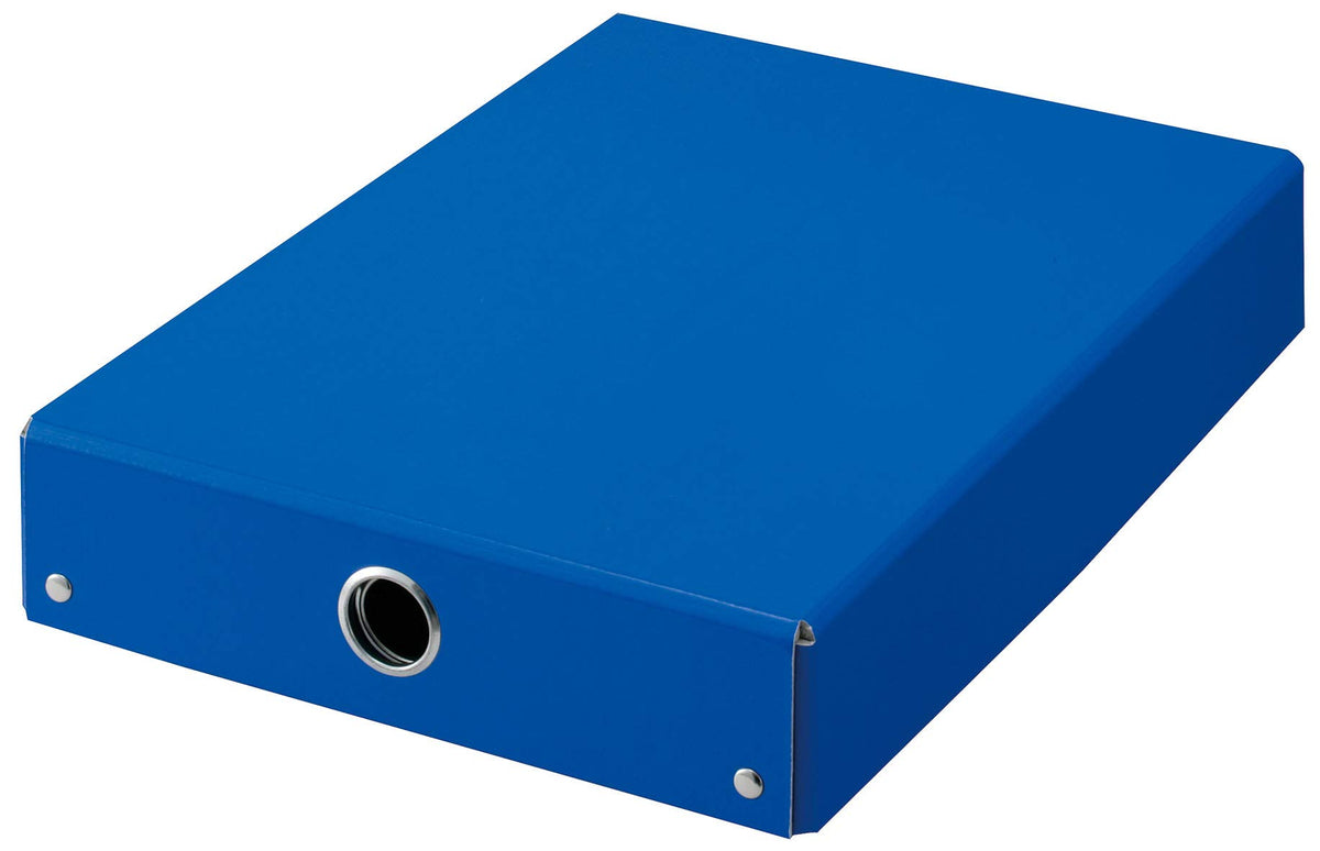 Raymay Fujii School Tool Box RA70, PP-Laminated Board Box with Finger Hole and Name Sticker, 238 x 64 x 337 mm, Blue or Pink