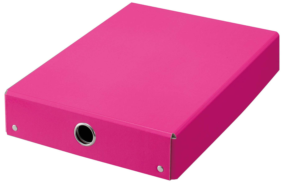 Raymay Fujii School Tool Box RA70, PP-Laminated Board Box with Finger Hole and Name Sticker, 238 x 64 x 337 mm, Blue or Pink