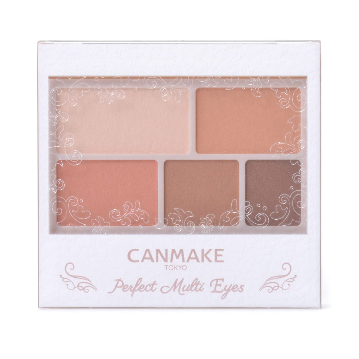 Canmake Perfect Multi Eyes, Five-Colour Glitter-Free Matte Palette for Eyeshadow, Eyebrow and Eyeliner, about 3 g
