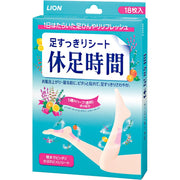 Kyusoku Jikan Leg Cooling Sheets, 18 Sheets (6 x 3 Packs), Menthol and Five Herb Fragrance Oils, Pink Box