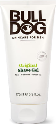 Bulldog Original Shave Gel 175 mL, Men's Shaving Gel with Aloe, Camelina Oil and Green Tea for a Smooth Close Shave