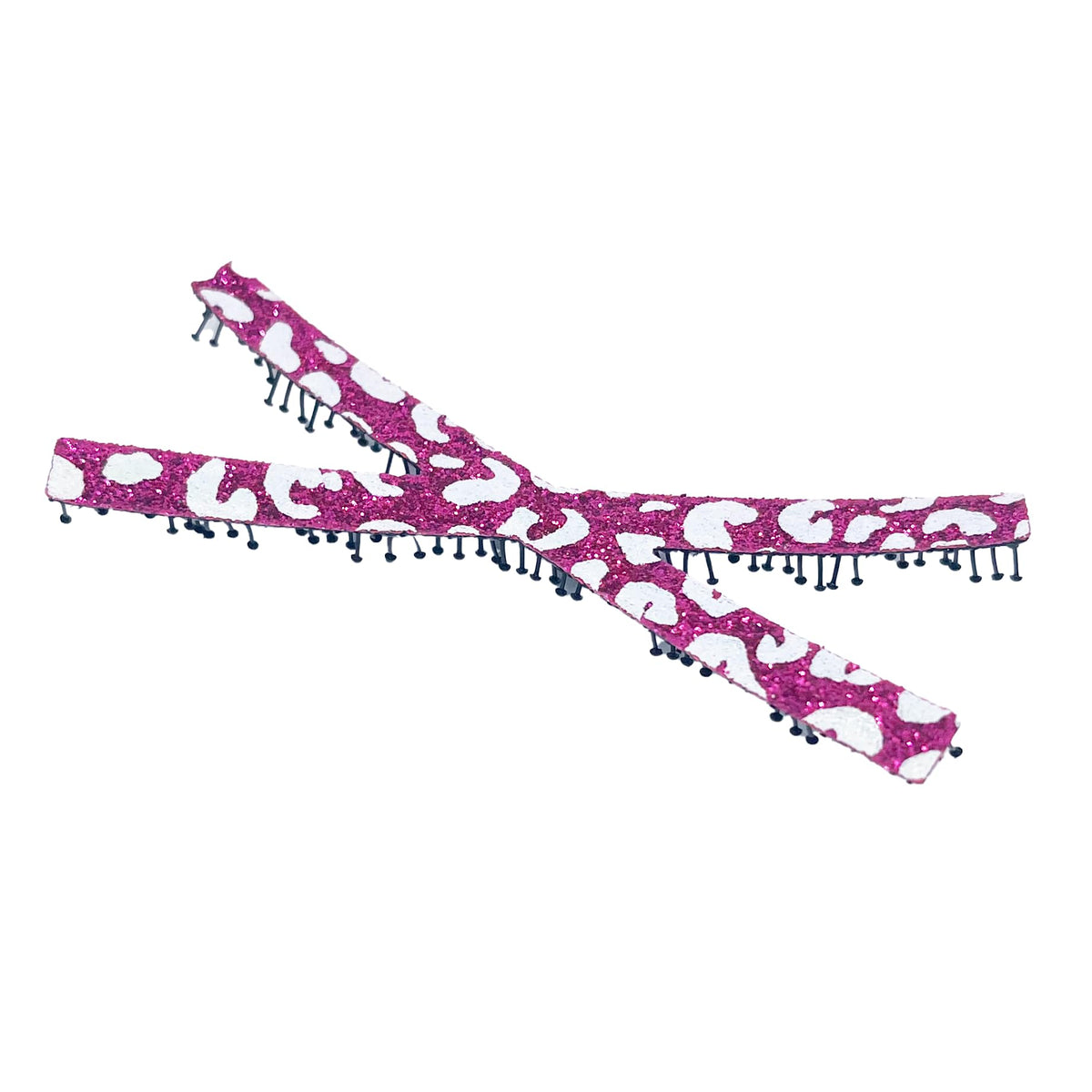 Glitter No-Crease Hair Clip for Bangs, Made in Japan, Cross, Mini Oval, Teardrop and Ribbon Shapes in Many Colors