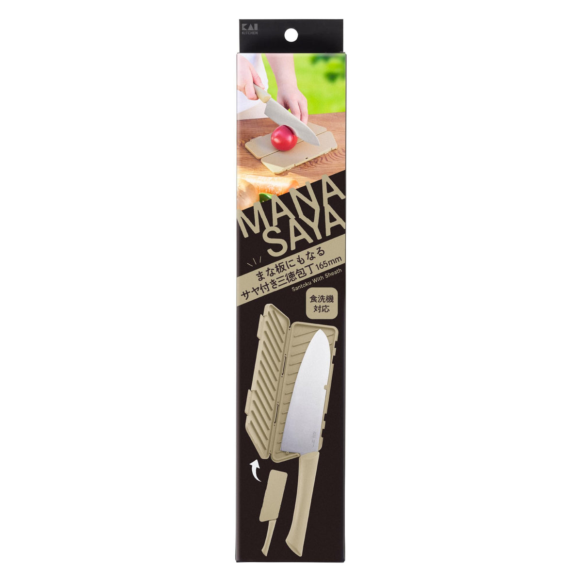KAI MANASAYA Santoku with Sheath Cutting Board 165 mm
