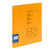 Kyokuto Papeleur Loose-Leaf Binder, Coloured PP Slide-Fastener Binder in Slim B5 (30 Sheets), Wide B5 (100 Sheets) or Middle A5 (60 Sheets), 26 or 20 Holes, with Index Sheets
