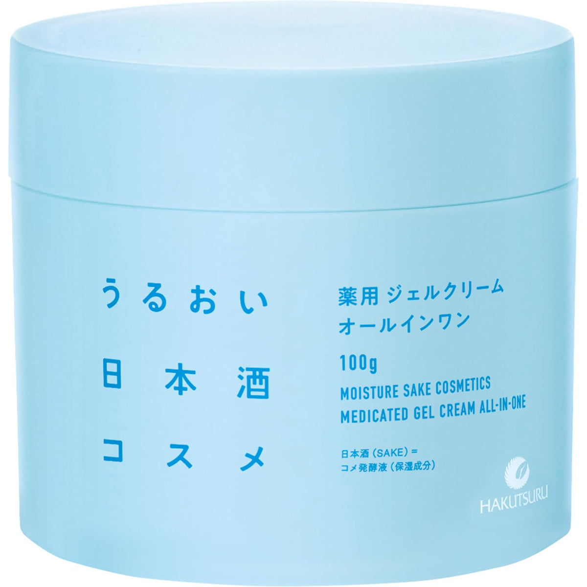 Hakutsuru Moisturizing Sake Cosmetics Medicated All-in-One Gel Cream with Niacinamide, Quasi-Drug, 100 g Jar