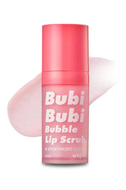 UNPA Bubi Bubi Bubble Lip Scrub 10 mL, Gel-to-Bubble Exfoliating Lip Scrub for Rough, Flaky Lips, Peach Scent