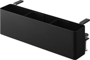 Yamazaki Tower Table-Side Remote Control Rack, Clamp-On Steel Organizer for Desks and Tables, 30 x 10 x 9.5 to 11 cm and 895 g, Holds 5 kg, Black or White