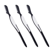 KAI Men's Eyebrow Razor with Safety Guard, Set of 3 Brow Trimming Razors, Angled Handle KQ1826