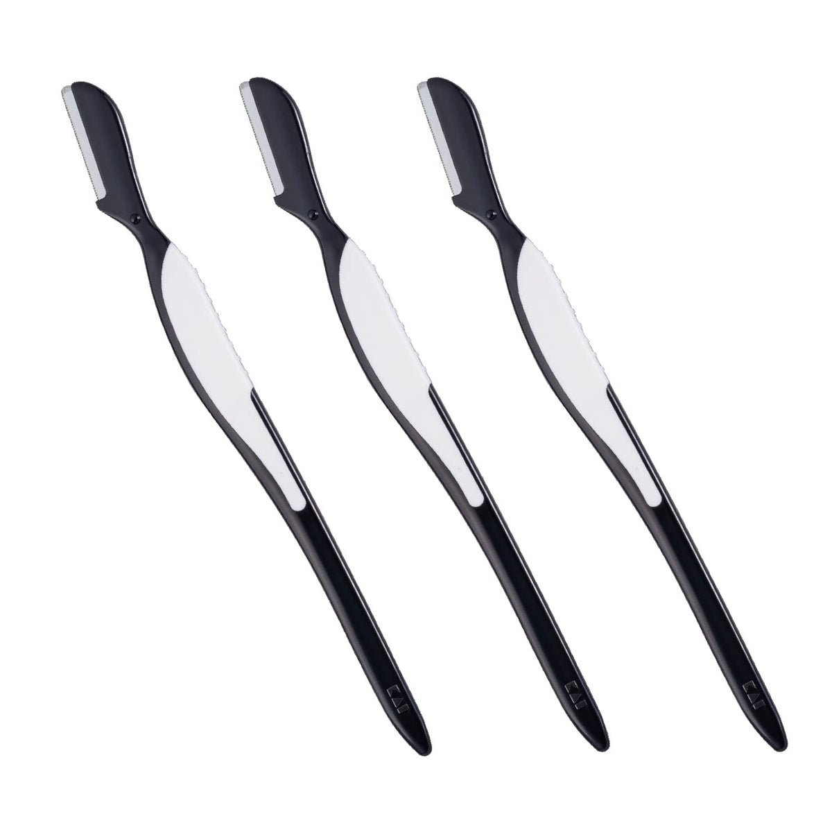 KAI Men's Eyebrow Razor with Safety Guard, Set of 3 Brow Trimming Razors, Angled Handle KQ1826
