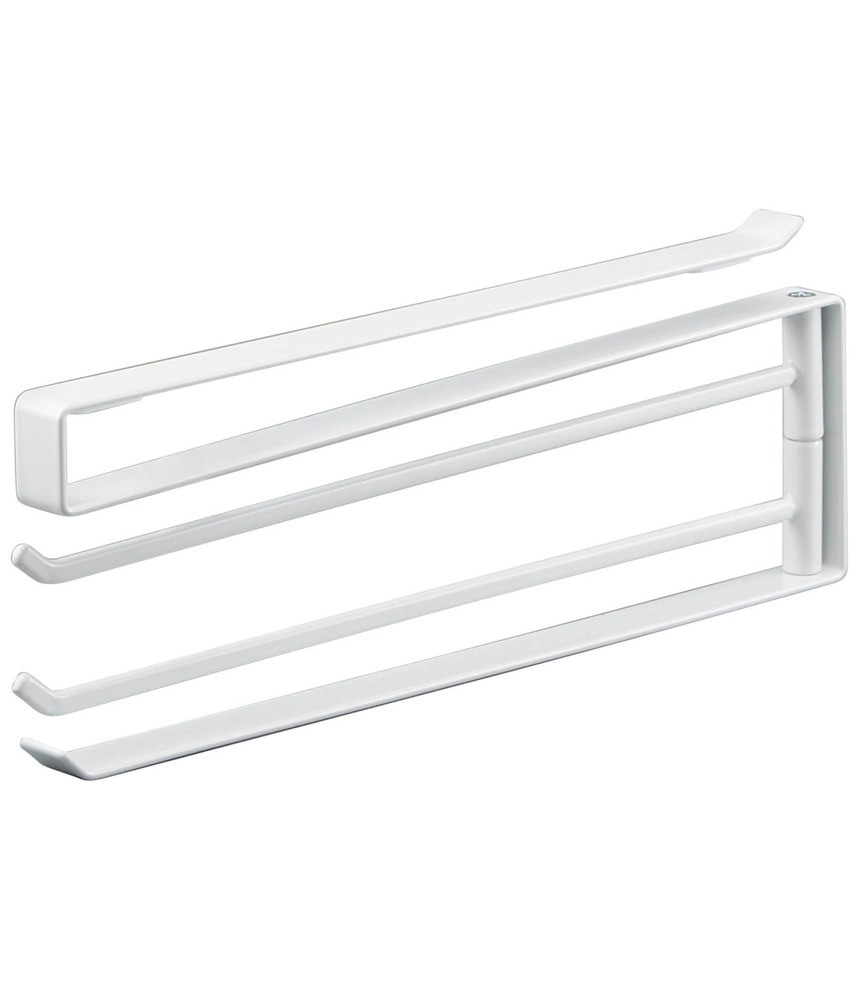 Yamazaki Tower Under-Shelf Dish Cloth Hanger, Steel Rail for Three Cloths, 26 x 1.5 x 9.5 cm, Holds 500 g, No Drilling, White