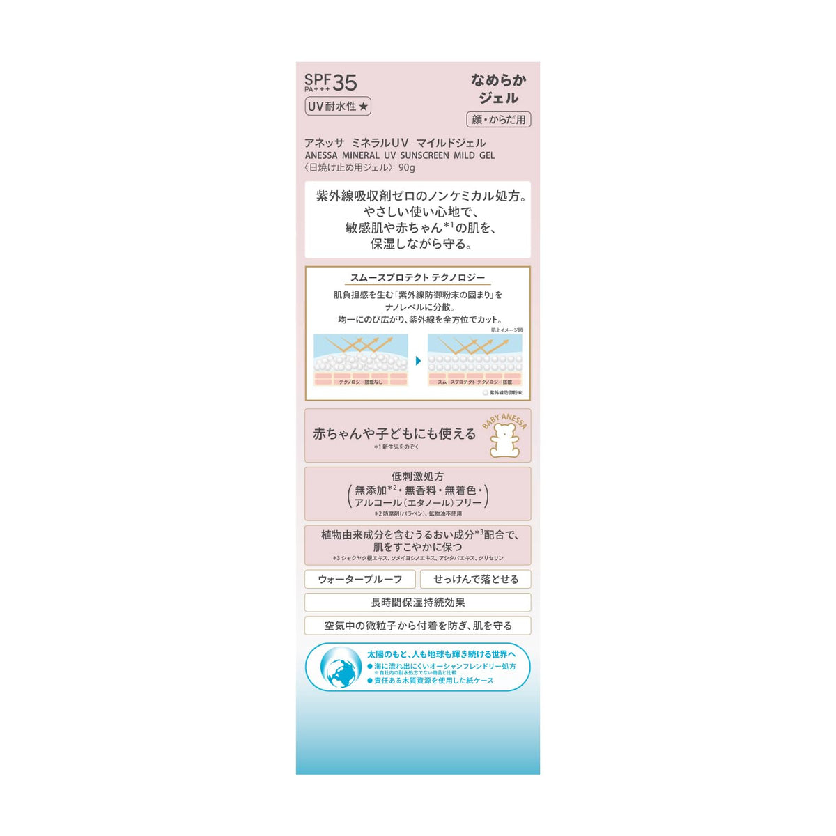 ANESSA Mineral Sunscreen Gel — Zero UV Absorbers