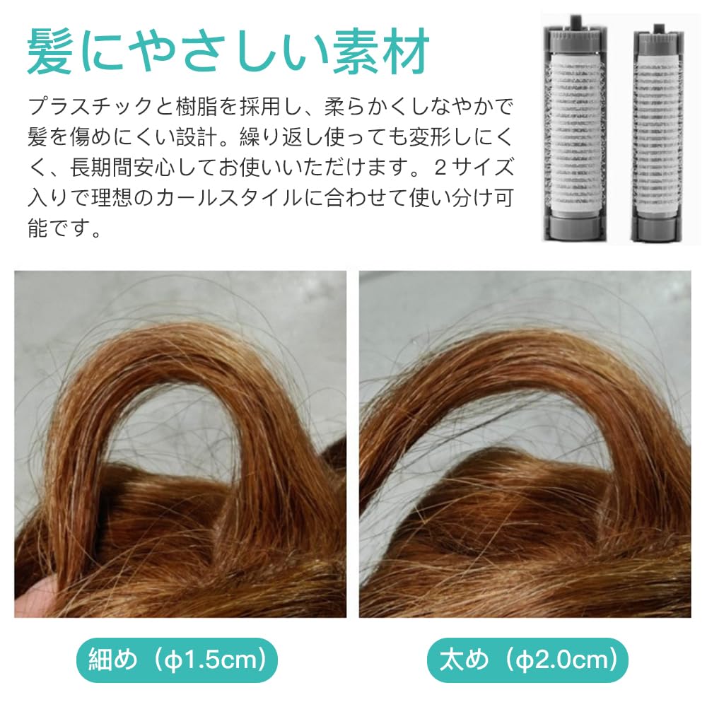 CHANGJIQ Hair Perm Rods, Set of 10 in Two Sizes (5 Thin 1.5 cm and 5 Thick 2.0 cm) Root Perm Rollers with Half-Round Caps