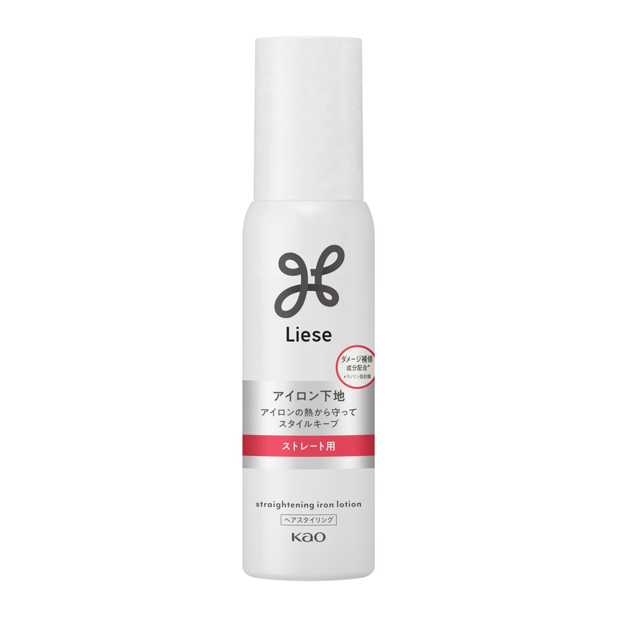 Liese Iron Styling Base for Straight Hair, Straightening Iron Lotion with Heat Protection and Style Keep, White Floral and Savon Scent, 110 mL