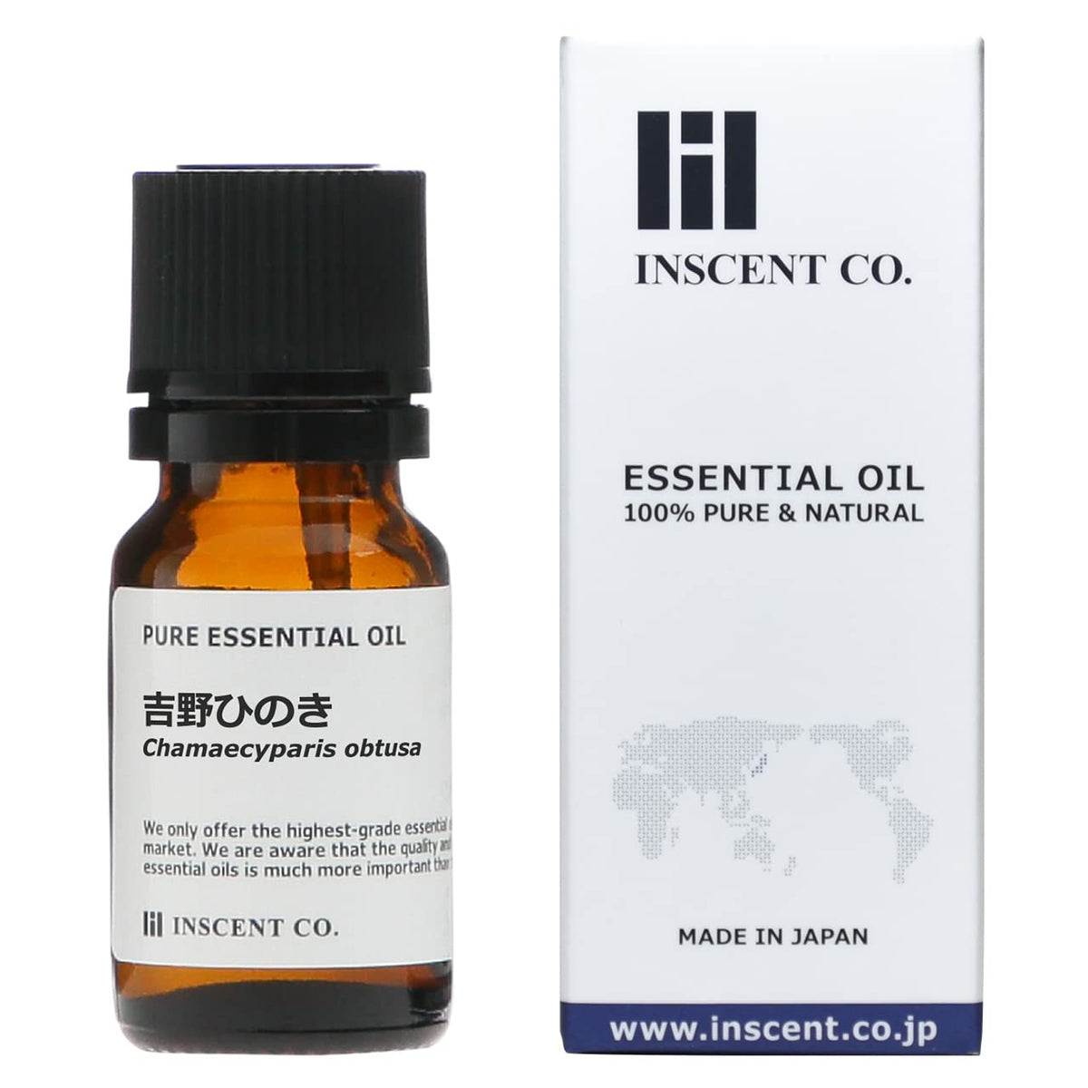 Inscent Yoshino Hinoki Essential Oil, 100 Percent Natural Japanese Cypress Aroma Oil from Kii, Steam Distilled, 10 mL to 100 mL