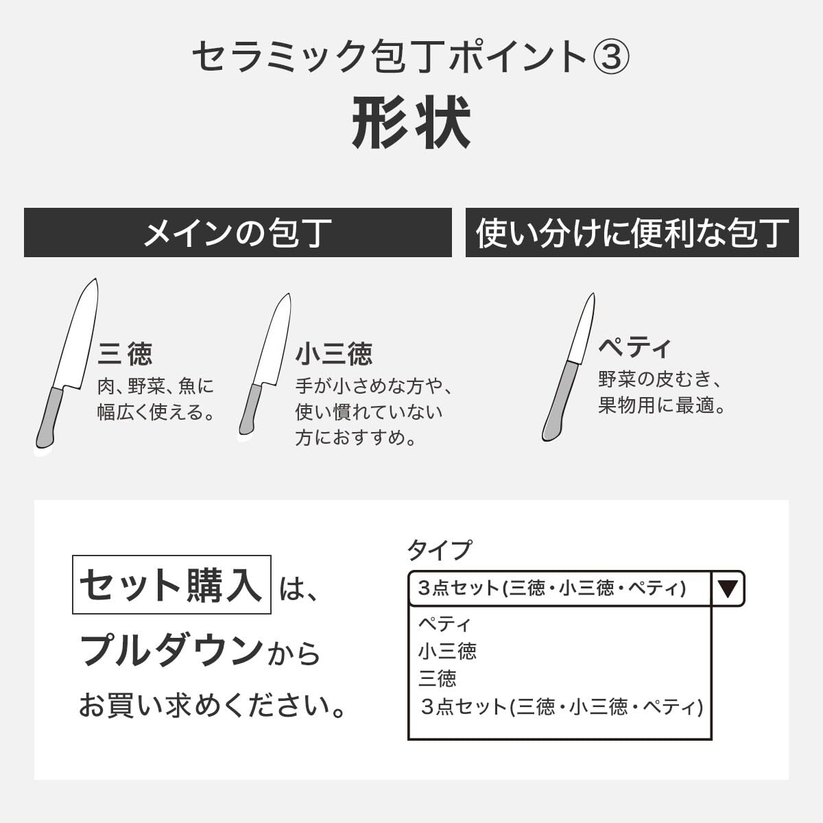 Nitori Soft Grip Ceramic Knife KY021 — Santoku Or Small Santoku