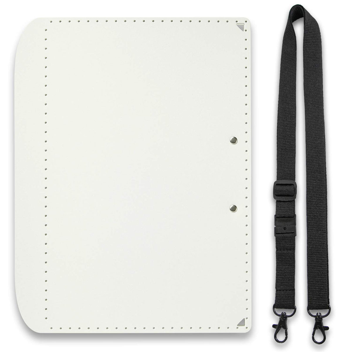PLUS Foldable A3 Clipboard Plus with Strap, Folds to A4 Size at 340 x 255 x 18 mm and Opens to 460 mm, Foam Polypropylene with Steel Clip, Adjustable 60 to 130 cm Strap, Dark Grey, Khaki, White or Red