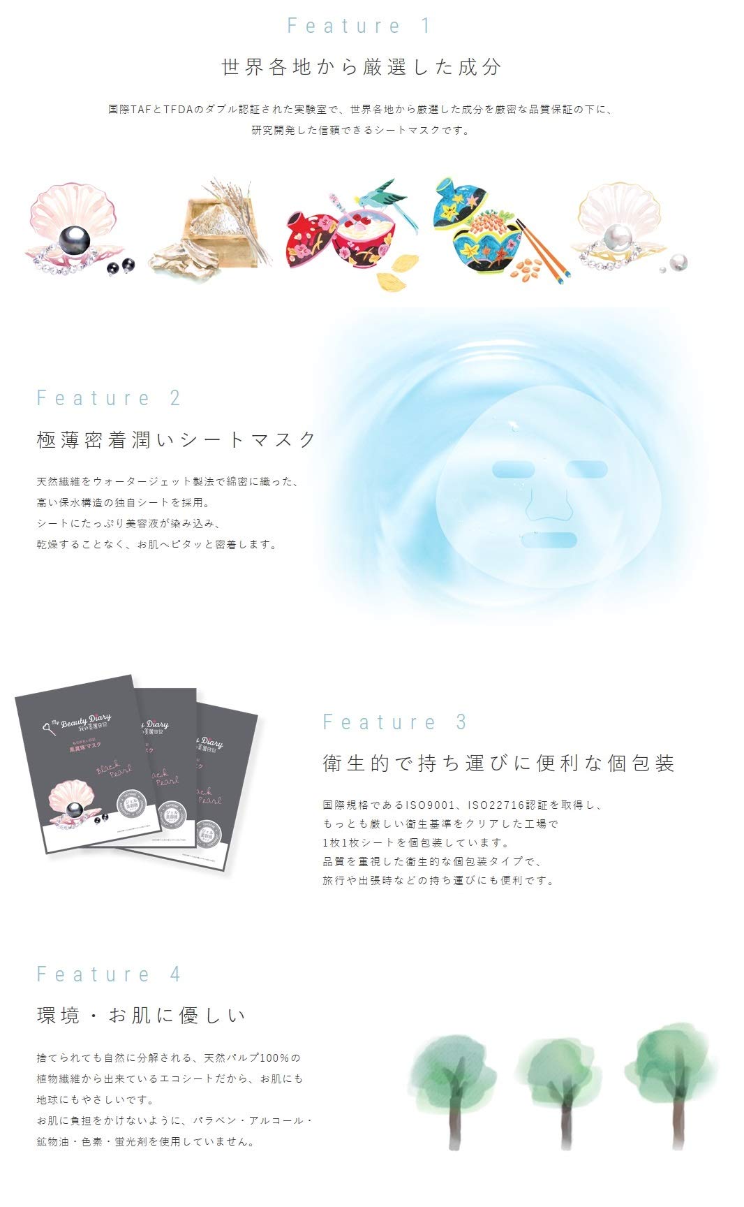 My Beauty Diary White Pearl Face Mask 4 Sheets