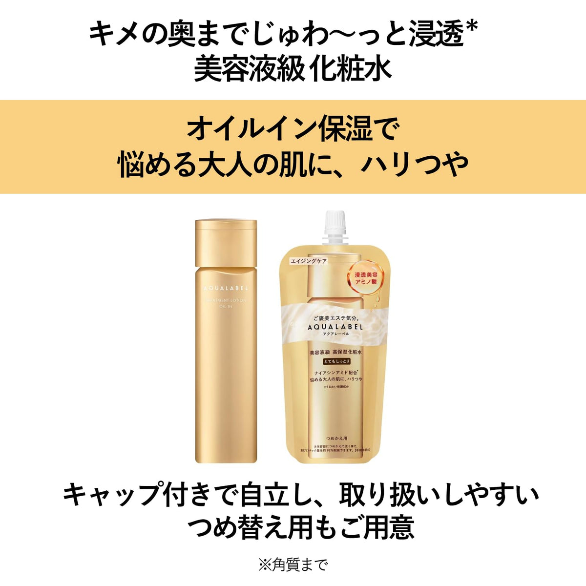 AQUALABEL Treatment Lotion Oil-In — Anti-Aging Hydrating Toner with Retinyl Palmitate & Niacinamide 170ml