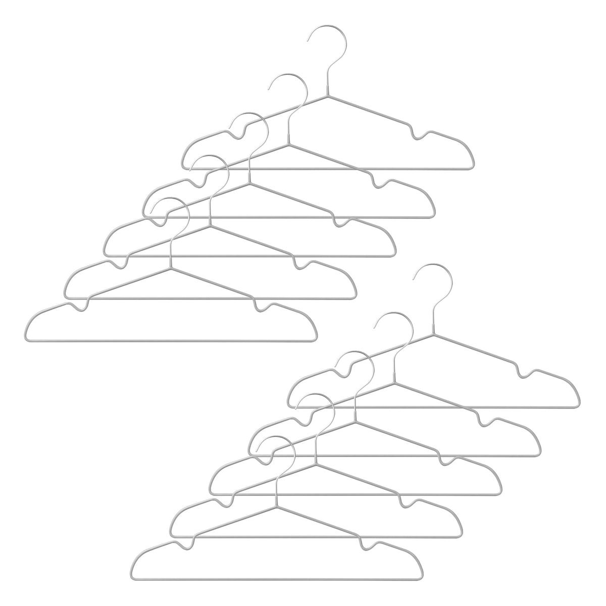 MUJI Non-Slip Hangers, Steel with Vinyl Coating, About 41 cm Wide, Set of 10 or 20, 600 g per Ten Including Packing